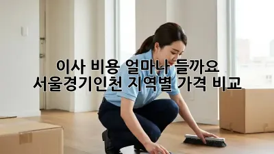 이사 비용 얼마나 들까요? 서울/경기/인천 지역별 가격 비교