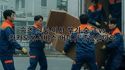 속초 원룸 이사 후기: 숨고 vs. 카카오홈서비스, 어디가 좋았을까요?