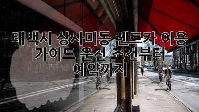 태백시 상사미동 렌트카 이용 가이드: 운전 조건부터 예약까지!